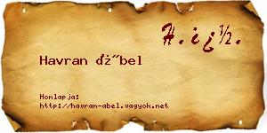 Havran Ábel névjegykártya